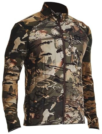 Under Armour Sprint Hybrid Jacket, UA Forest/Black, Medium, Lightweight Insulated Mid-Layer, Stretch Fleece (1372597-994003)