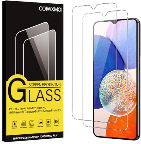 Coiwxmoi Verre Trempé pour Samsung Galaxy A14 5G 2 Pièces, Film de Vitre Protection écran Dureté 9H Anti Rayures Sans Bulless Ultra Transparent HD Haute Sensibilité Protecteur D'écran pour Samsung A14