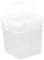 LOVIVER Cubo Cuadrado de 10 l con asa y Tapa para Uso General, Recipiente para almacenar Alimentos, para Cocina, jardinería, Pintura, Agua y construcción, Transparente