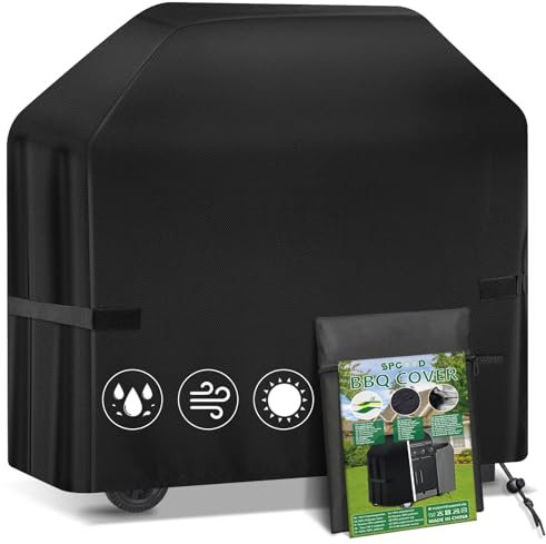 SPGOOD Grillabdeckung Wetterfest 420D Oxford-Stoff Grill Abdeckhaube Gasgrill Wasserdicht Staubdicht Schutzhülle Haube Abdeckplane Reißfest BBQ Cover, Universelle 120x66x120 cm