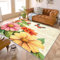 Teppich Mit Blumenmuster Bunt - Teppich Wohnzimmer Schlafzimmer Gänseblümchen, Kleiner Teppich Schmetterling Blumen, Weich Kurzflor & Waschbar & rutschfest Fussmatte Innen, Kinderteppich 50x80 cm