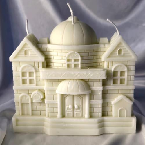 Luxus-Home Schloss - Kerze, deko - Handgemachte Sojawachskerze - Wohnzimmer - Schloss - Kerze- Geschenke - Candlesdeko - Geschenke für frauen - Geburtstage - Elegante Dekoration - Weiße Kerze