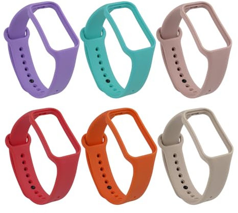 6 Pezzi Sportivo Cinturini per Xiaomi Smart Band 8 Active Braccialetti, Cinturino in Silicone Morbido e Traspirante Compatibile con Xiaomi Smart Band 8 Active Cinturino di Ricambio