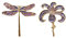 Healeved Lot de 2 Broches Libellule et Fleur Élégantes en Broches Délicates pour Vêtements Accessoire de Mode Style Vintage Légères et