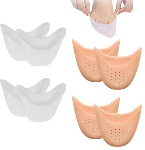 EUYKQNOI zehenpolster Zehenschutz Silikon Soft Gel Zehenkappen Zehenschoner Ballett Spitzenschoner Metatarsal Pads Schutz Für Spitzenschuhe Ballettschuhe High Heel Pumps Schmerzlinderung,4 Paar