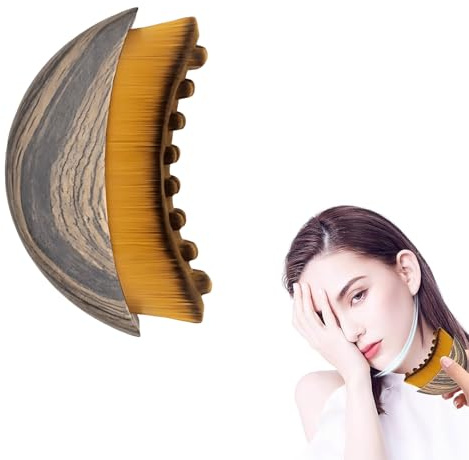 Lymphatische Gesichtskonturbürste - Ergonomische Lymphdrainage Gesichtsbürste für Kinn & Kieferformung,Trockenbürste Gesicht mit präziser Hautpassform Reinigung & Konturierung verbessern