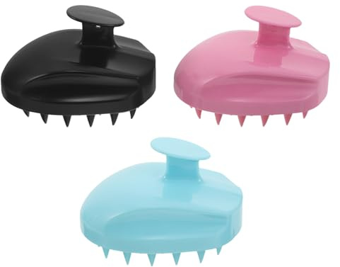 Milisten Silikon Kopfhautmassagebürste 3 Stück Klein Flexibel Shampoo Bürste mit Massagefunktion für Dusche und Reise Haarreinigung Kopfhautpflege