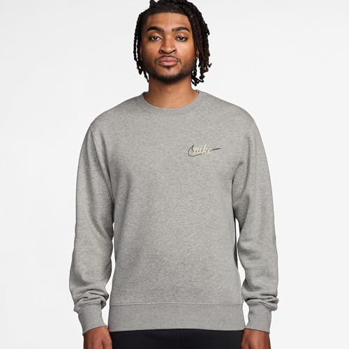 Nike Sportswear Club Fleece-Rundhalsshirt Für Herren, Dk Grey Heather/White, IF0679-063, S