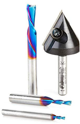 Amana Tool AMS-109 Matt's Shapeoko CNC Router Bit Starter 4-Pc Pack