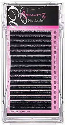 Weimob easy fan Wimpernverlängerung Auto Fanning Matt Schwarz Schnell Fächernde Volumen Wimpern D-Curl - Stärke 0,07mm - Länge 12mm selbstfächernde Fertig Fächer Volume Lashes 90℃ standhalten
