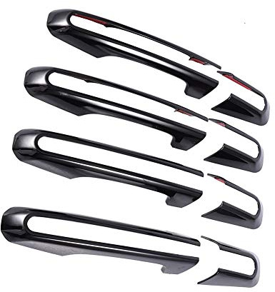 Car Exterior Door Handle Cover,KIMISS ABS Plastic Outside Side Door Handle Cover Trim Frame Piano for 2013-2019(Piano Black)