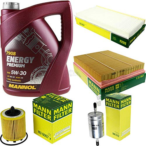 Filter Set Inspektionspaket 5 Liter MANNOL Motoröl Energy Premium 5W-30 API SN/CF MANN-FILTER Luftfilter Innenraumfilter Ölfilter Kraftstofffilter