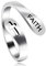 Uloveido Einstellbare 925 Sterling Silber Hohl Kreuz Glauben Ring für Mädchen, Christian Finger Offene Ringe, Religion Schmuck Y531 (Platin)