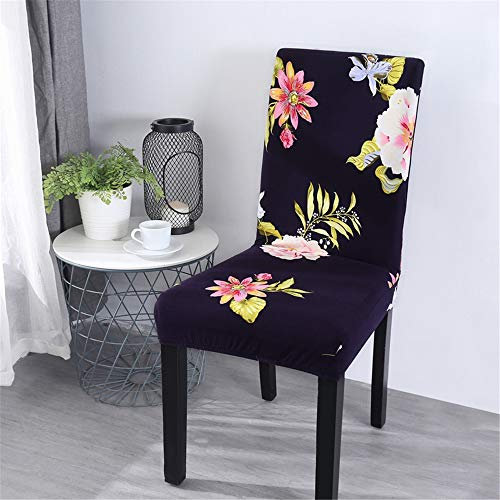 Morbuy Stuhlhussen Set Stretch Beschützer Stuhlbezug Stuhlüberzug, Elegant Vintage Universal Elastische Spannbezug Hochzeit Weihnachten Bankett Hotel Dekor (6 Stück,Blumen Temperament)