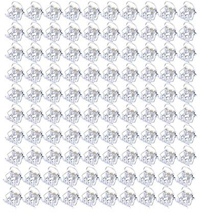 Paquete de 100 pinzas de plástico para el pelo, pinzas pequeñas para niñas y mujeres (1 cm, transparente)