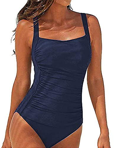 SEDEX Costume Intero Donna Push Up Monokini Sexy Costume da Bagno Donna Beachwear dello Swimwear Imbottito da Spiaggia Mare e Piscina Swimsuit(Blu,XXL)
