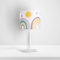 Paco Home Kinderlampe Lampe Babyzimmer Regenbogen Sonne Wolken Sterne Stehlampe Tischlampe Deckenlampe Wandlampe, Lampenart:Tischleuchte - Weiß, Farbe: Mehrfarbig 1 (Ø18 cm)