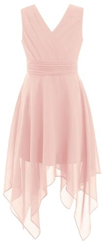iEFiEL Ragazza Abito da Cerimonia Elegante Vestito da Principessa Abito di Pageant Festa di Laurea Bambina 6-16 Anni Rosa 11-12 Anni