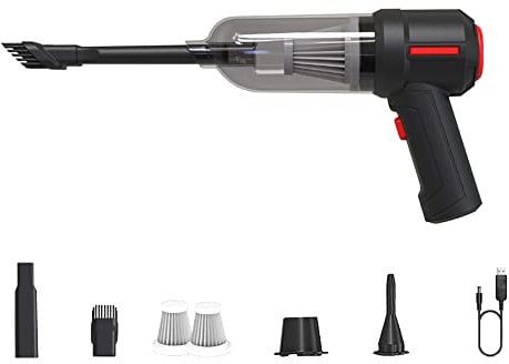 Bekasa 3-IN-1 Elektrische Autostaubsauger Staubgebläse, 9000Pa Air Duster 120W Handstaubsauger Druckluftspray mit 4000mAH Akku, Mini Staubsauger für PC, Laptop, Klaviatur, Auto, Bürogeräte