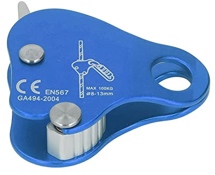 Climbing Rope Grab Aluminum Alloy Self Locking Climbing Ascender 8‑13mm Climbing Rope Grab Stopper for Outdoor Climbing (Blue)
