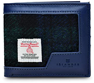 Islander HarrisTweed Herren Geldbörse, schwarz/schottenmuster, L:11cm H:9.5cm W:2.5cm, Klassisch