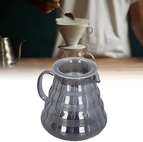 Kaffeekanne, Teekanne mit Deckel, galvanisiertes grau gestreiftes Glas, Kaffeekaraffe, Kaffeekanne, manueller Tropftopf, Filter für den Heimgebrauch(8.4 X 14cm-700ml)