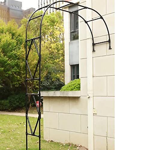 HAMIMI Half Garden Arch - Stylish metal rose Arch for Outdoor Garden Decoration, Perfect for Climbing Plants tree support,Black-180X240CM