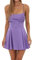 Dazzerake Abiti Sexy Donna in Raso Taglio Basso Mini Abito Elegante Cinghie di Spaghetti Senza Maniche Breve Slip Vestito Corto Cerimonia Abito Midi da Sera (B Viola, Small)