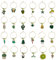 BENECREAT 24-Stil Weinglas-Anhänger Im Sommer-Stil, Grüne Kelch-Getränkemarkierer Etiketten Glas-Identifikatoren Weinzubehör Für Cocktail-Champagner-Verkostung, Gastgeschenke