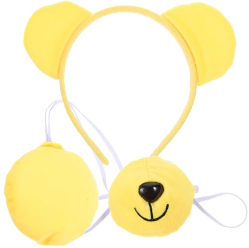 ibasenice Halloween-Zubehör 1 Satz halloween kostüm halloween Haarband mit Bärenohren Ohren Stirnband Kleidung Waschbärohren Stirnband Tier-Stirnband-Kostüm Zubehör Nase Kopfbedeckung