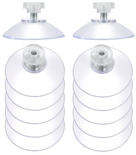 12 ganchos con ventosa, toalleros sin agujeros, ventosa, diámetro de 40 mm, gancho de ventosa al vacío, extrafuerte, gancho de succión para protección solar, ventosa con rosca para cristal, espejo,