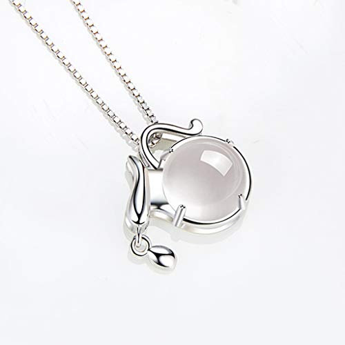 EKSED Damen Halskette Schmetterling Anhänger Halskette Weißer Jade Anhänger und 925 Halskette Geschenke für Freundin und Mama, Schmuck für Frauen Anhänger Halsketten