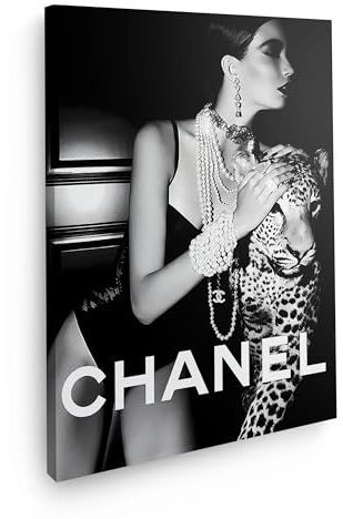 Art100 Leinwand - Chanel Store 40x30cm Schwarzem Rahmen | Hochwertiger Kunstdruck, Leinwandbild | modernes Wandbild Chanel Store | coole Wandbilder für das Wohnzimmer | Art Bilder