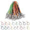 GORGECRAFT 100Pcs 17 Colors Hand Wrist Strap Lanyard Lobster Clasp Mobile Split Ring Straps Colorful Phone Charm Cords Silver Tone String for Cellphone USB Drive Keychain Trinkets DIY