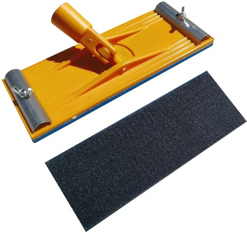 Pole Sander Replacement Hook and Loop Head - No-Flip Design with Quick Release Clamp and Universal Coarse Threaded Collar Sander Block- Sander Head Only