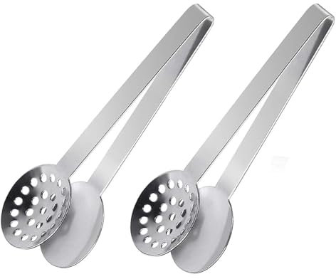 Tea Bag Squeezer Tongs,2 PCS Stainless Steel Tea Bag Spoon Multi-Purpose Tea Bag Holder Multi-Purpose Tea Bag Strainer Suitable for Tea Bags Ice Cubes Coffee