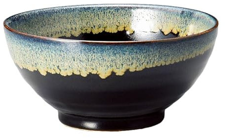j-pure hitomi Japanische Mino Ware Keramik-Servierschale, 18 cm Durchmesser, Sanuki Donburi Tenmoku-Muster, Mehrzweck-Schüssel aus Japan, TR61311