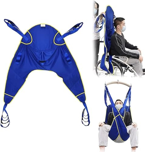 CEEBUS Lift Sling for Toileting, Full Body Patient Transfer Lifter, Portable Foldable Patient Hoist Sling Stair Transfer Belt Commode Divided Leg Sling for Elderly, Disabled