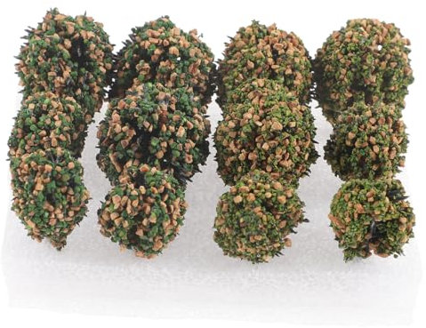 VILLFUL Miniature Shrub Cluster for Table Decor Realistic Artificial Bushes for Train Scenery and Model Building DIY Vegetation Set Autumn Mix