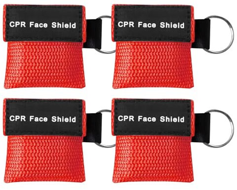 Beatmungsmaske Erste Hilfe,Beatmungsmaske Schlüsselanhänger,CPR Maske Face Shield,Beatmungsbeutel,Feuerwehr Ambubeutel,Mund Mundschutz,Beatmung Atemschutzmaske,Cpr-Erste-Hilfe-Maske (4rot)
