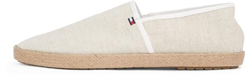 Tommy Hilfiger Herren Espadrilles Chambray mit Logo, Weiß (Ecru), 44