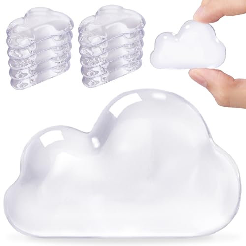 10 Pcs Door Stop Wall Protector, Door Bumper Wall Protectors, Door Stop for Wall Damage & Noise, Transparent Cloud Pattern, Middle