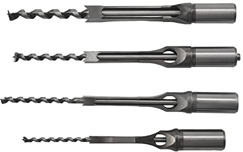 Solimery 4pz Punte per taglio a foro quadrato per falegnameria Set di scalpello in legno per trapano elettrico scalpello da mortasa fai da te