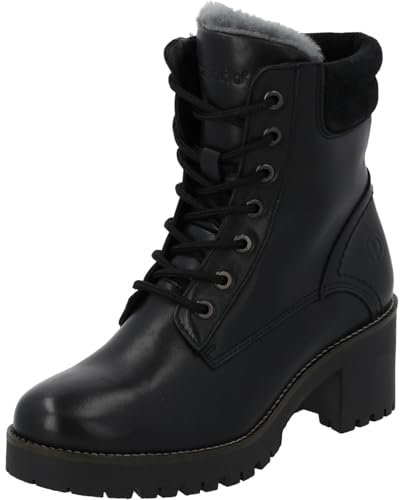 Palado Stiefeletten Damen Skarda - elegante Boots Made in Portugal - warm gefütterte Stiefel - robuste Schnürstiefel Schwarz UK6 - EU39