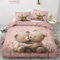 ZyxMehtic Teddy Bär Bettwäsche 135x200 2teilig, Romantisch Tiere Bettwäsche Set 135x200, Weich Mikrofaser Wende 1 Bettbezüge 135x200 und 1 Kissenbezug 80x80cm mit Reißverschluss