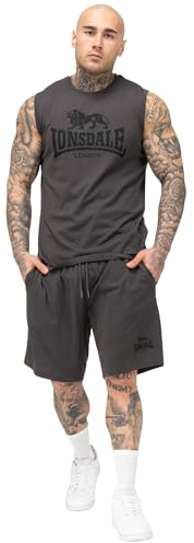 Lonsdale Herren Herren Ärmelloses T-shirt & Shorts Set Normale Passform Allanton Herren ärmelloses T-Shirt & Shorts Set normale Passform ALLANTON