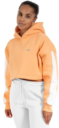 SMILODOX Crop Hoodie Damen Amaya, Oversize Fit Crop Pullover Langarm, weicher Baumwollstoff, Kapuze und graviertes Metallabel, Sweatshirt Langarm Hoody, Ideal für Freizeit und Sport