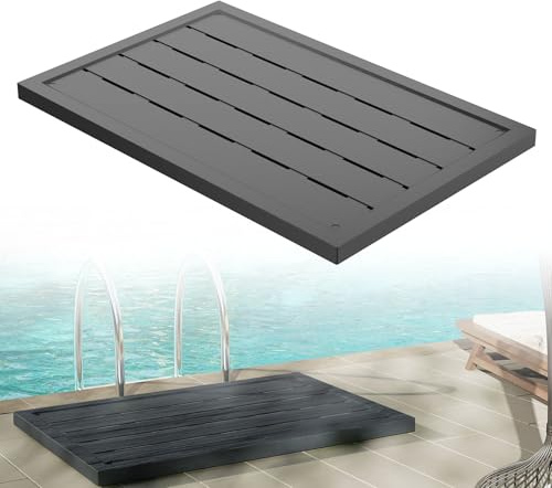 Froadp Placas de suelo de plástico antideslizante para ducha solar y duchas, diseño de rayas, para exteriores, resistente a la intemperie, placas de piscina, plataforma, listones de borde para ducha