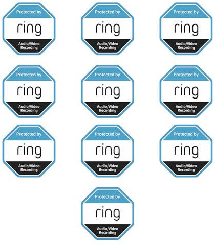 10Pcs Self Adhesive Home Ring Doorbell Sticker, Waterproof Sticker Camera Warning Sign Ring Security Stickers, Stickers Outdoor Entrance Wall Door Sign 9Cm X9Cm