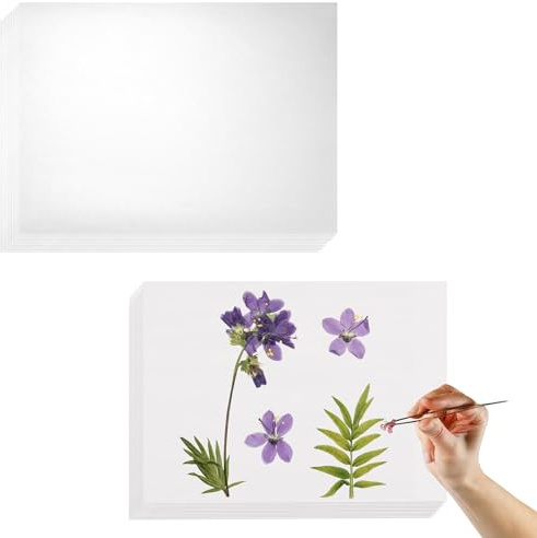 QoTang 36 Stück Löschpapier für Blumenpresse,Hochsaugfähiges und Wiederverwendbares Löschpapier 12 Stück Blumenpresspapier(30x20cm) 24 Stück Futterpapier Löschpapier